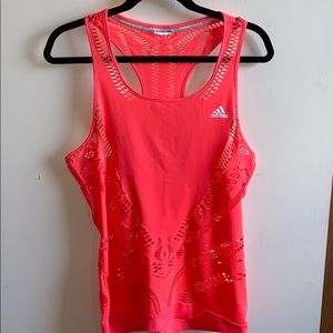 Adidas hot pink tank top with hole design